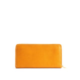 Sunflower | Large accordion leather wallet with zipper closed