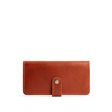 Chestnut | Leather wallet with snap closed