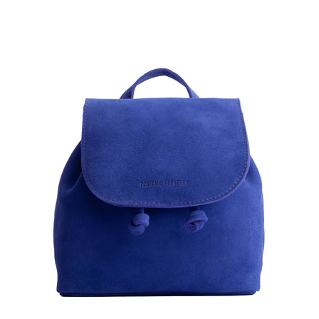 Joni Blue | Slouchy leather bucket backpack