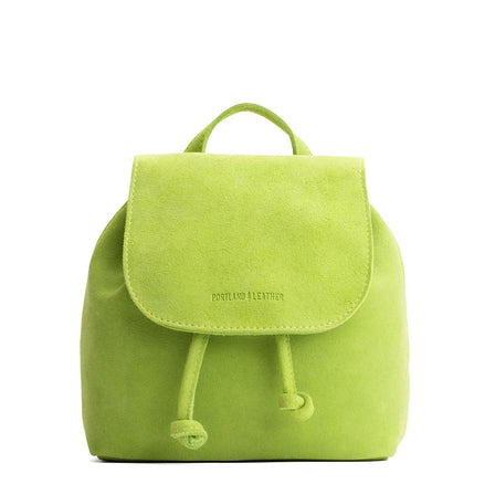 Lime | Slouchy leather bucket backpack