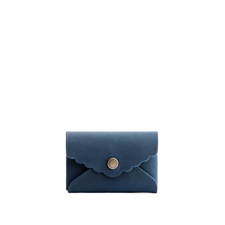Deep Water | Leather card wallet with scalloped edge 