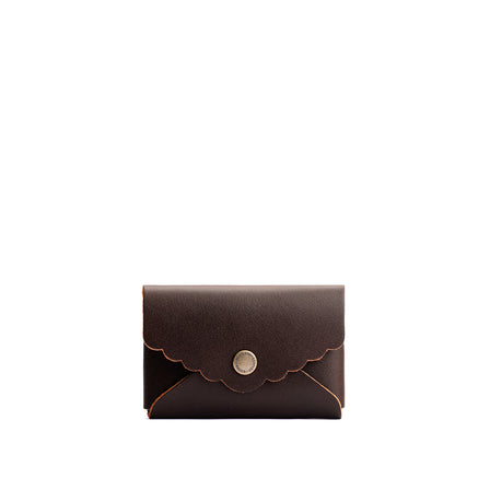 Grizzly | Leather card wallet with scalloped edge