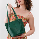 Bacalar Classic | Petite bucket shaped tote bag with matching leather handles