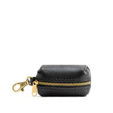 Pebbled--black | Leather small keychain pouch