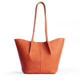 Koi Large | Wide bucket shaped tote bag with matching leather handles