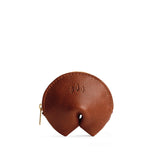 Nutmeg | Leather fortune cookie shaped pouch