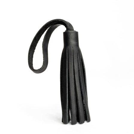 Black*Classic | Fringed leather tassel with leather loop