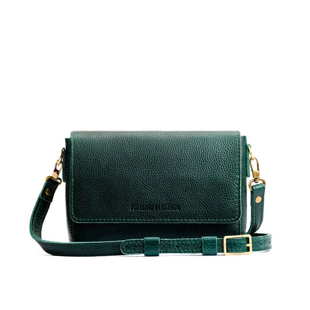 Forest Green*Mini | Small Leather Crossbody Bag with Magnetic Messenger Bag Closure