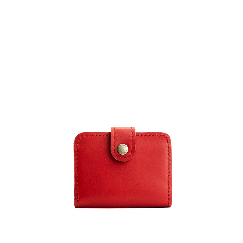 Ruby | Small leather wallet with snap closed