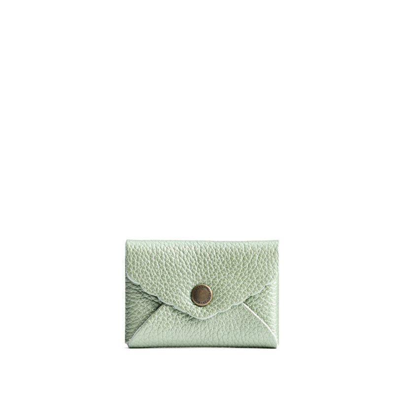 Beetle | Small leather card wallet with scalloped edge