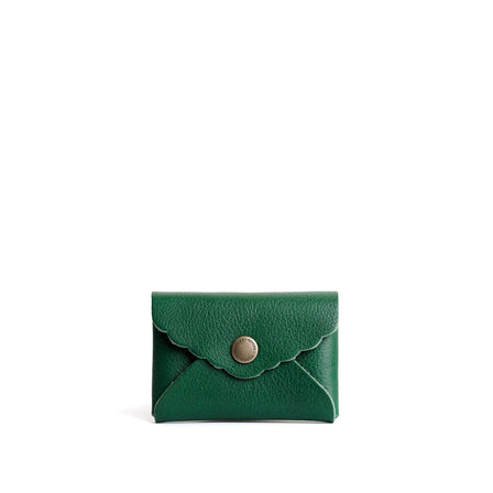 Bacalar | Small leather wallet with scalloped edge