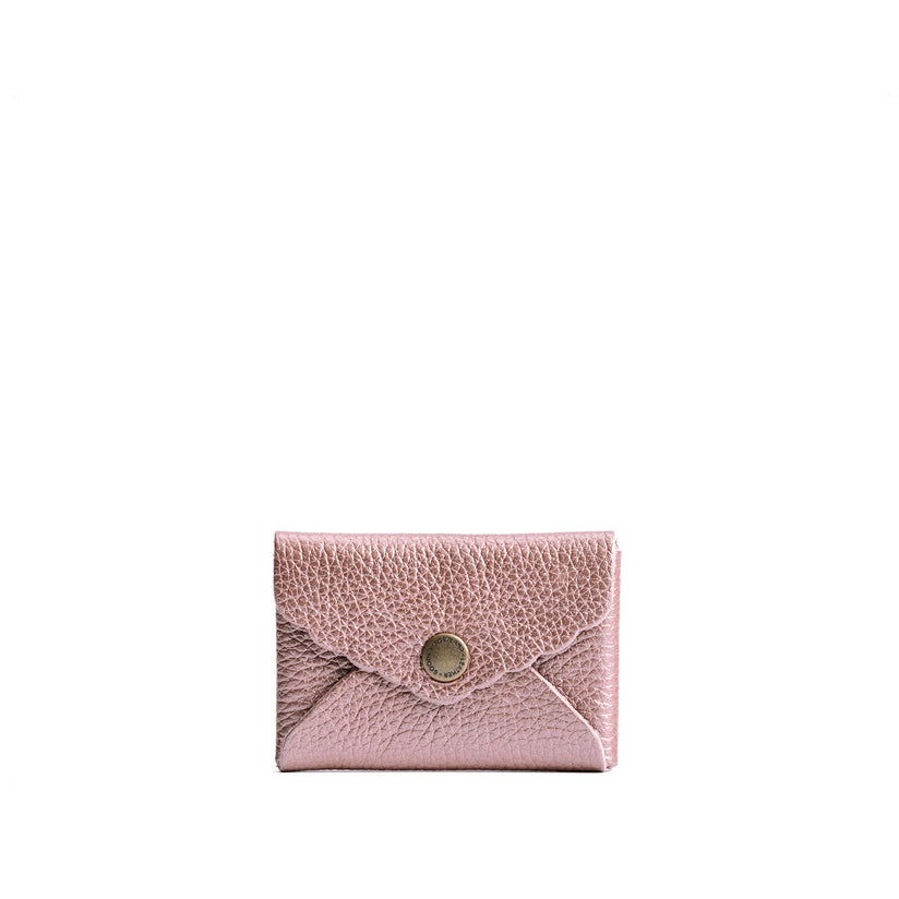 Supernova | Small leather card wallet with scalloped edge