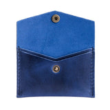 Cowboy Blue | Small leather card wallet with snap closure