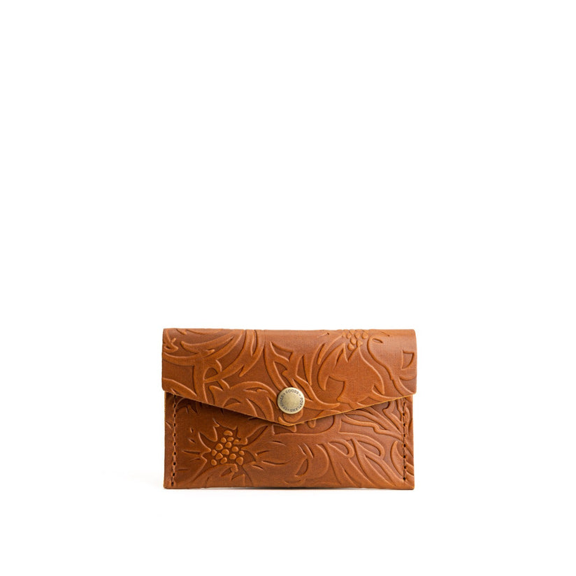 Meadow | Small leather card wallet with snap closure
