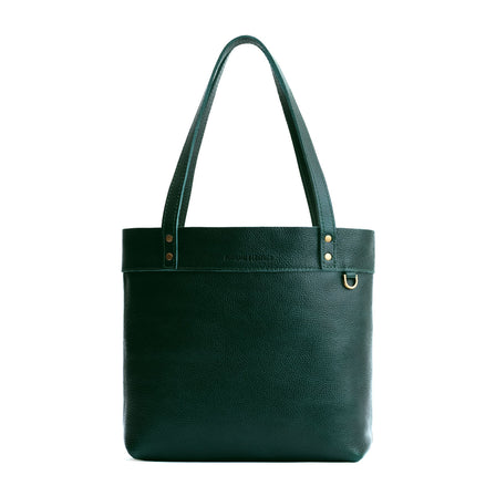 Forest Green | Leather tote bag with riveted straps and exterior key loop