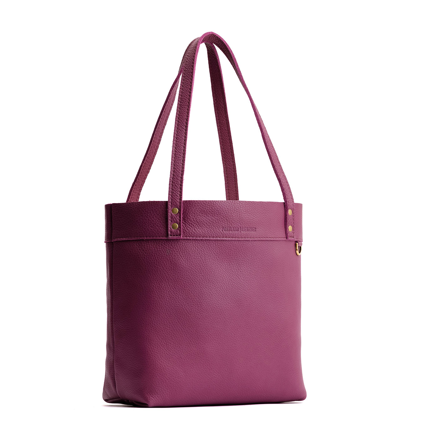 Iris | Leather tote bag with riveted straps and exterior key loop