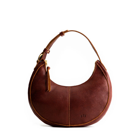 Nutmeg*Large | Large crescent shaped shoulder bag with zipper closure and adjustable strap