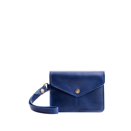Cowboy Blue | Small Leather Passport Wristlet