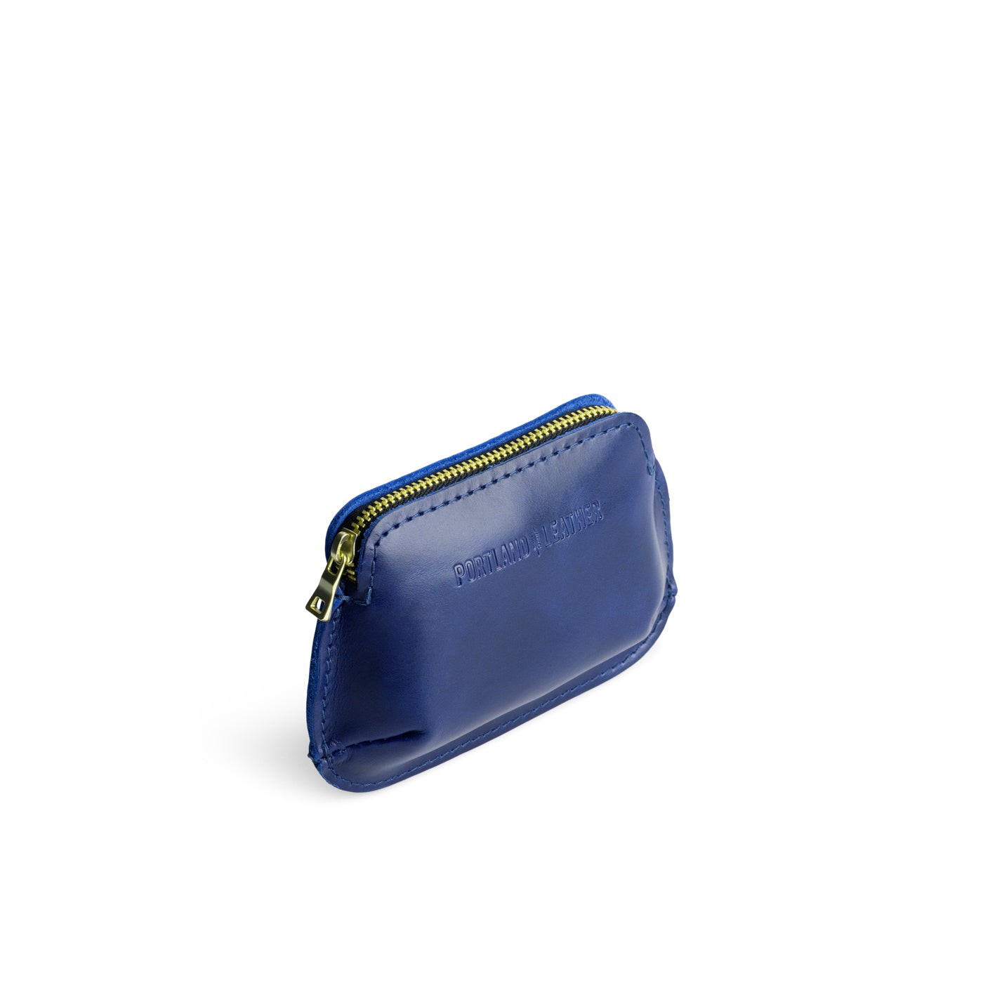 Cowboy Blue*Small | Small pouch with top zipper and curved edges