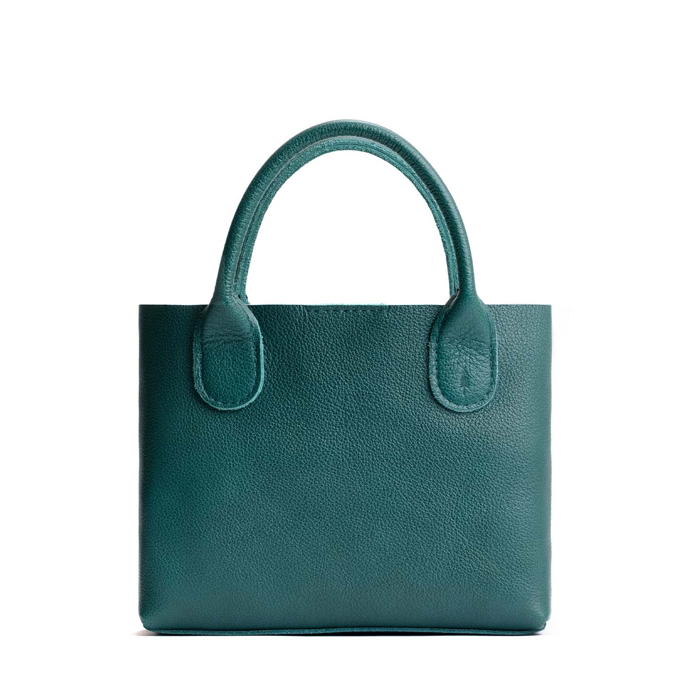 Sea Glass*Small | Petite tote purse with structured leather handles and crossbody strap