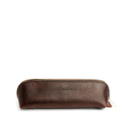 Coldbrew | Leather pouch with curved seams and top zipper