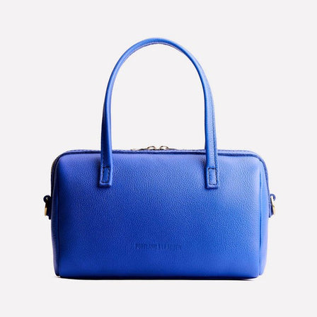 Astro Blue*Small | Mini duffle shaped handbag with crossbody strap