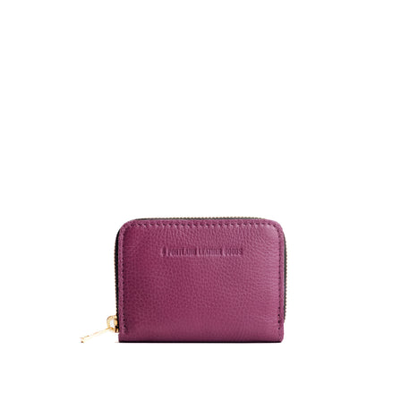 Iris | Small leather wallet with zipper and PLG logo