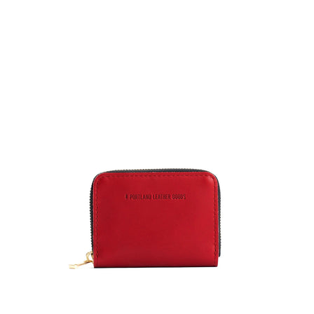 Ruby | Small leather wallet with zipper and PLG logo