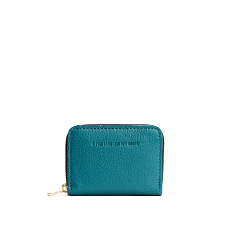 Soul Blue | Small leather wallet with zipper and PLG logo