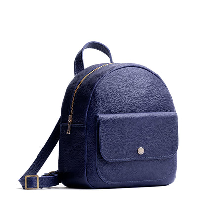 Cobalt | Small zip backpack with snap front pocket