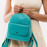 Seafoam | Small zip backpack with snap front pocket