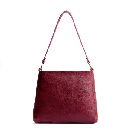 Orchid | Triangular shoulder bag with antiqued brass finished hardware