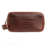 All Color: Cognac | Large rectangular leather dopp kit