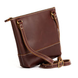  Cognac | Small rectangular crossbody purse with top zipper and interior pocket